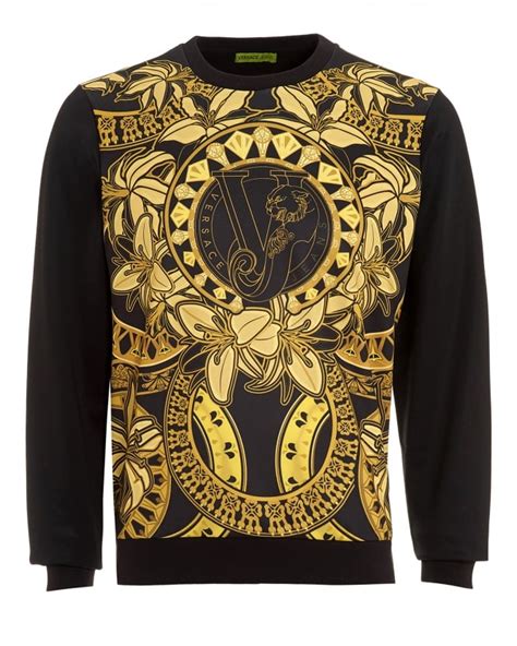 versace sweater black gold|versace sweatshirt hoodie men buy.